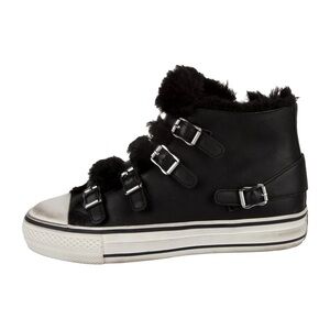 AshWomen's Valko Leather Faux-Shearling High Sneakers size 36. Not worn or once